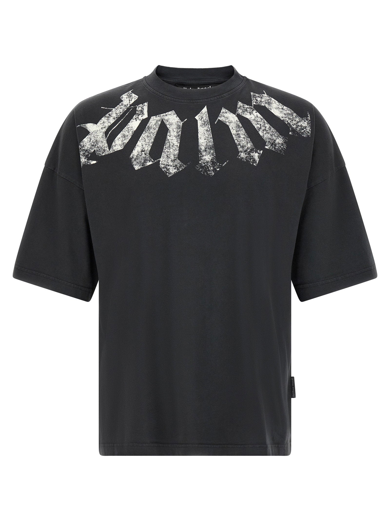 Palm Angels Craquelé Gothic Print T-shirt – 100% cotton