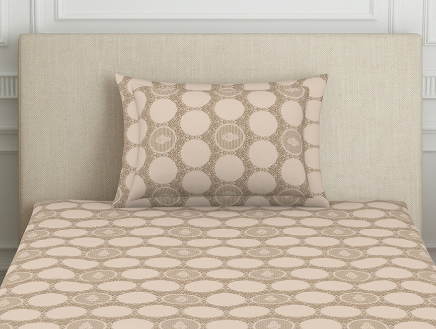 Spaces India Ornate Beige Polycotton Bedsheets Single Harmony - By Welspun - view 5
