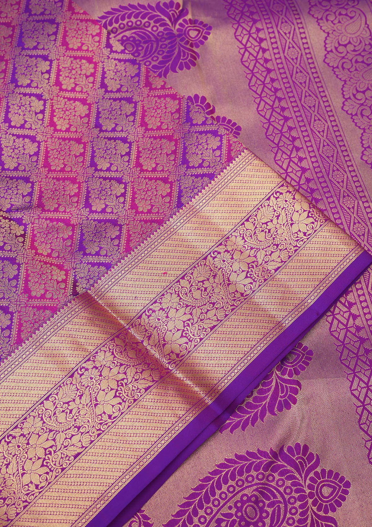 Koskii Purple Zariwork Pure Silk Saree – Women's - view 4
