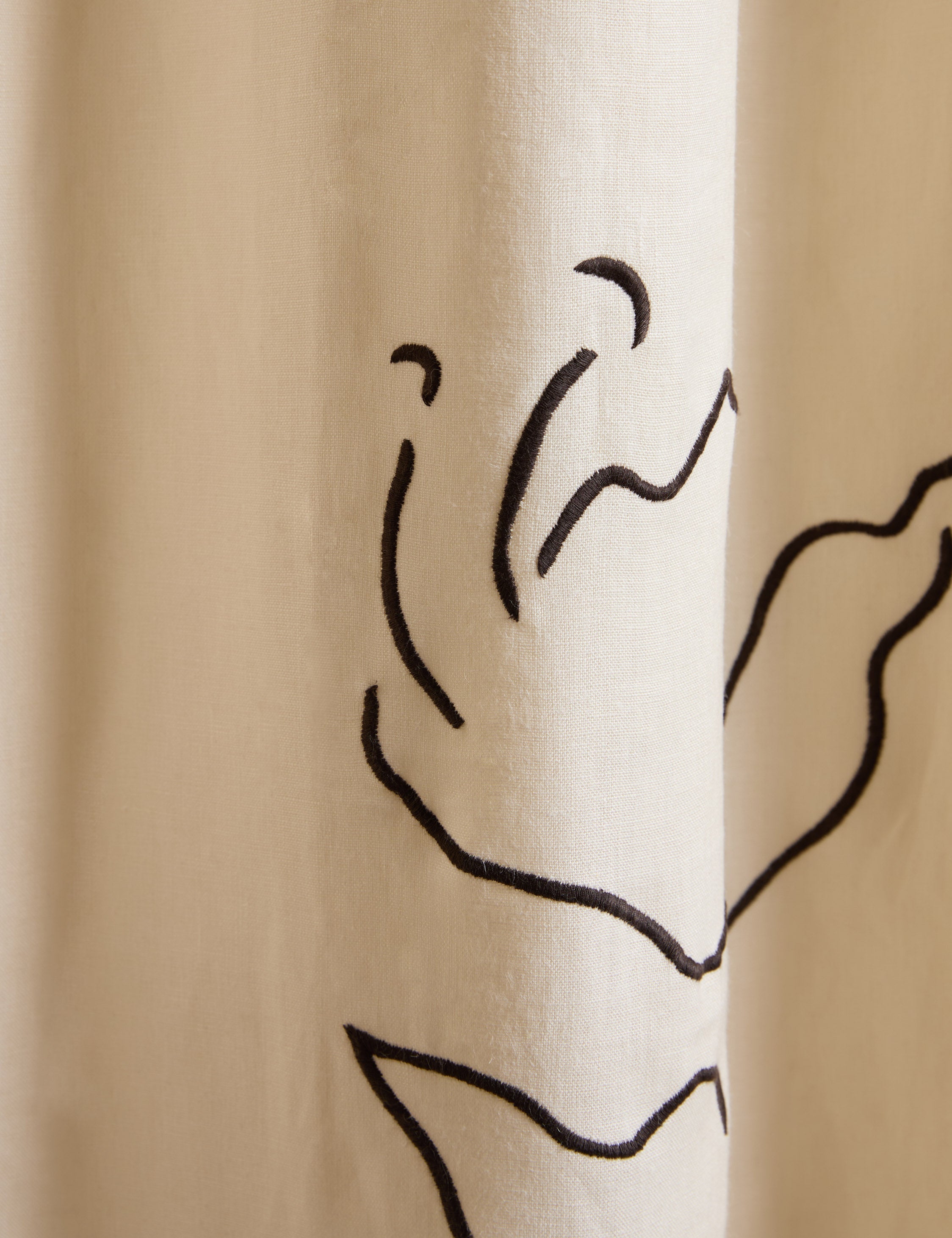 Lulu and Georgia Narsi Embroidered Linen Curtain Panel by Sarah Sherman Samuel - view 6