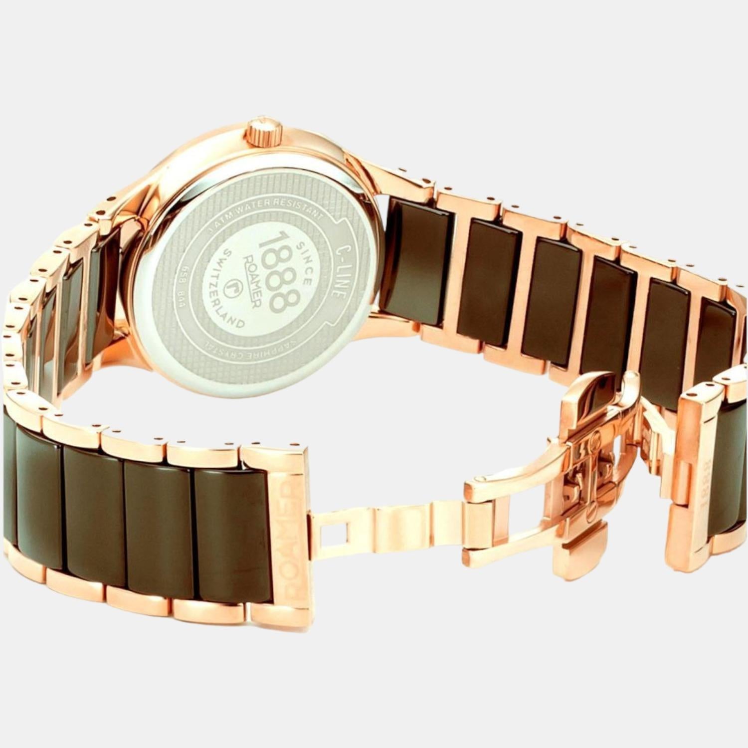 Roamer C-Line Women Quartz Brown Dial Analog Stainless Steel Watch 658844 49 65 63 - view 2