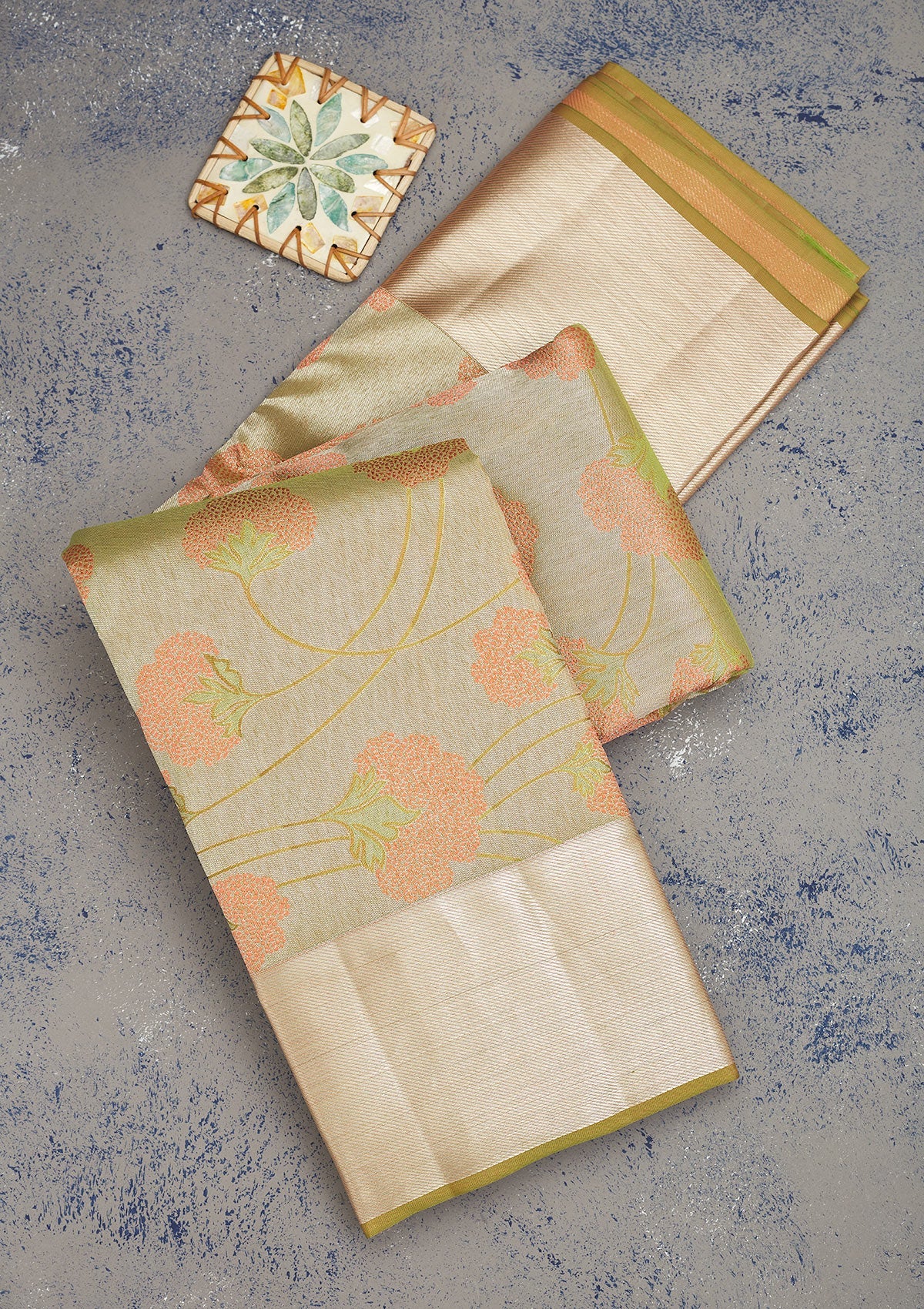 Koskii Mehendi Zariwork Pure Silk Saree – Women's