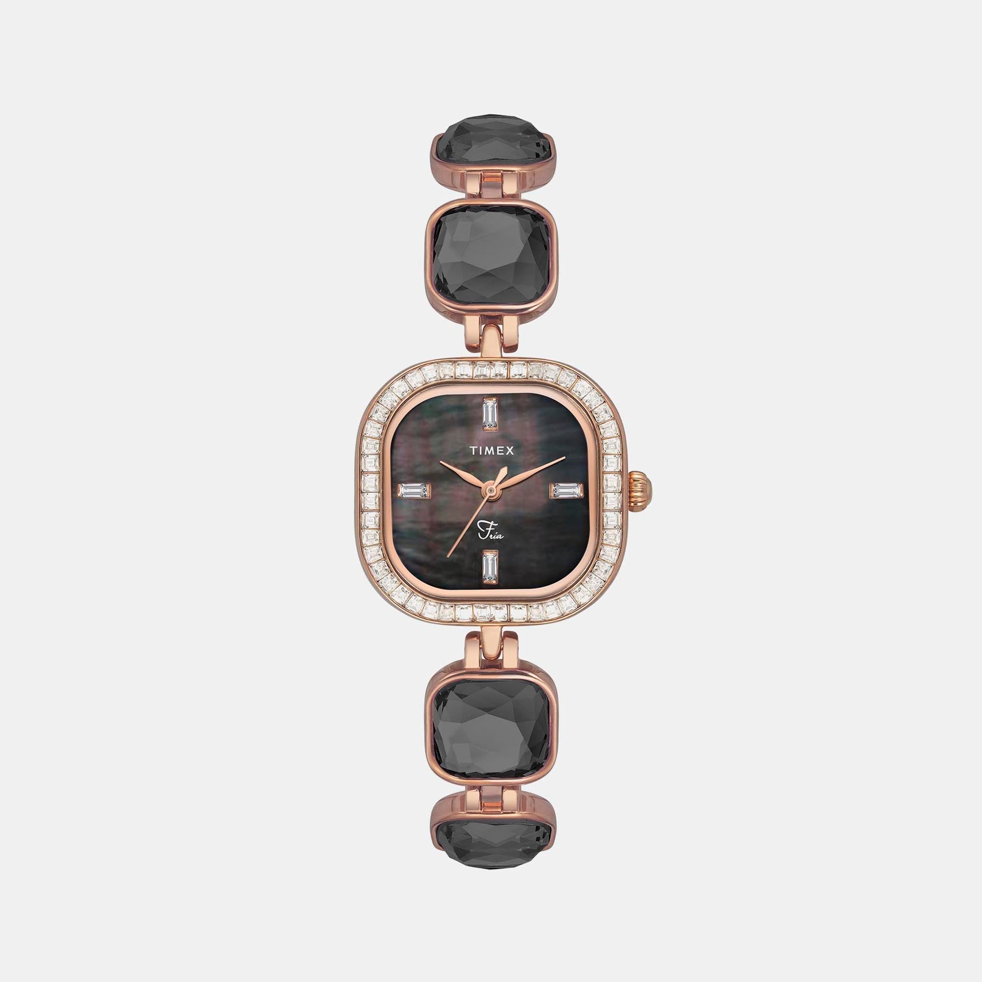 Timex Fria Women Quartz Mother Of Pearl Dial Analog Brass Watch TWEL17103