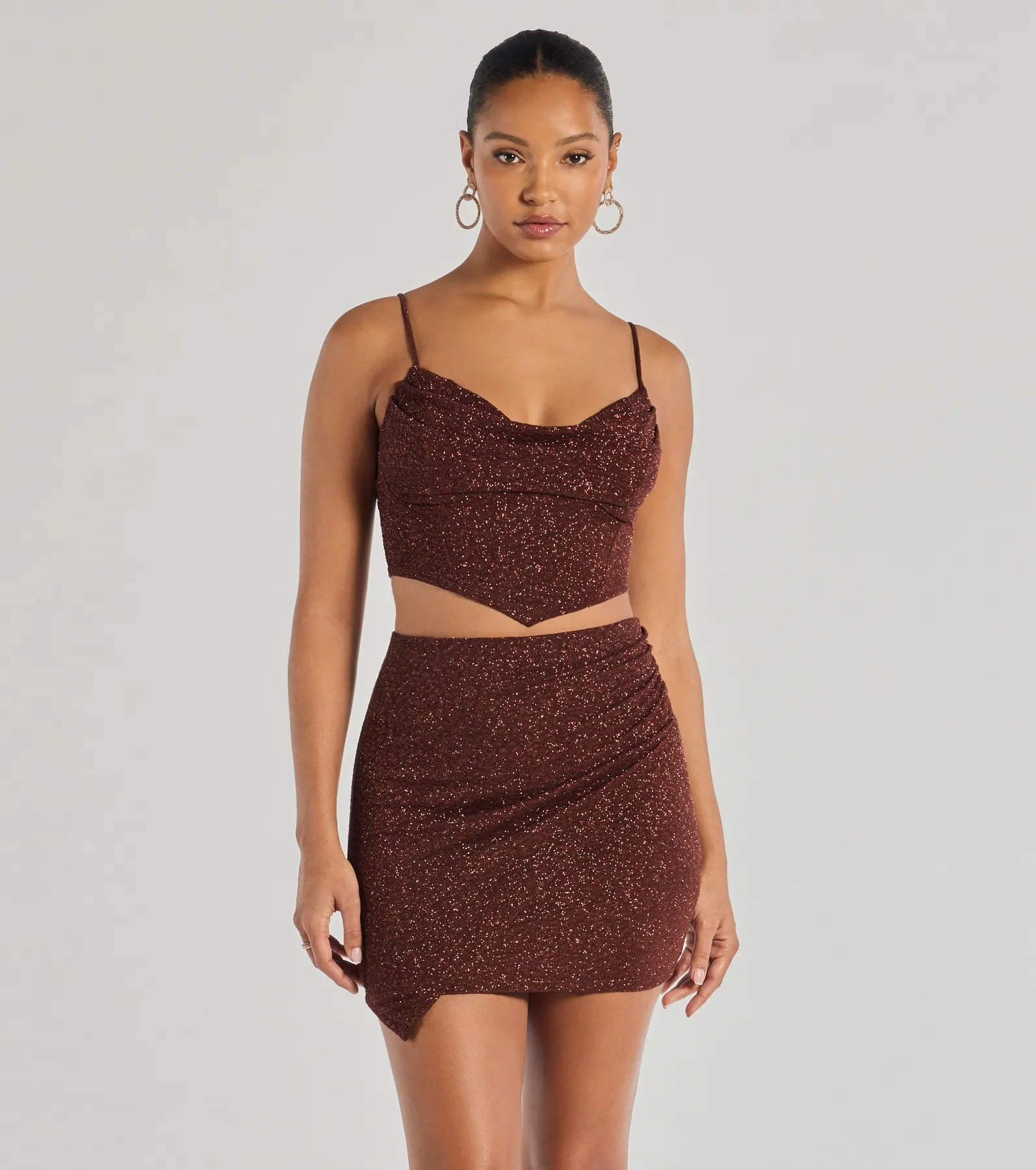Windsor Glowing Radiance Sleeveless Glitter Crop Top