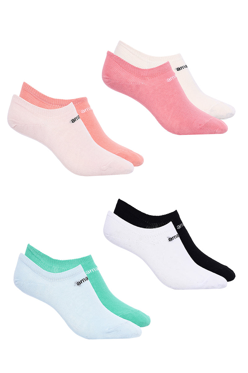 Amante Low Cut Socks (Pack of 8) - Multicolor