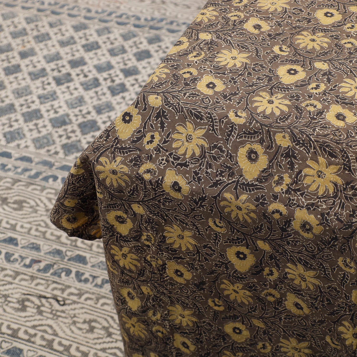 HAVELI CHRONICLES Brown - Ajrakh Patch Tukdi Kaam Cotton Double Bed Cover with Pillow Covers (109 x 86 in) - view 4