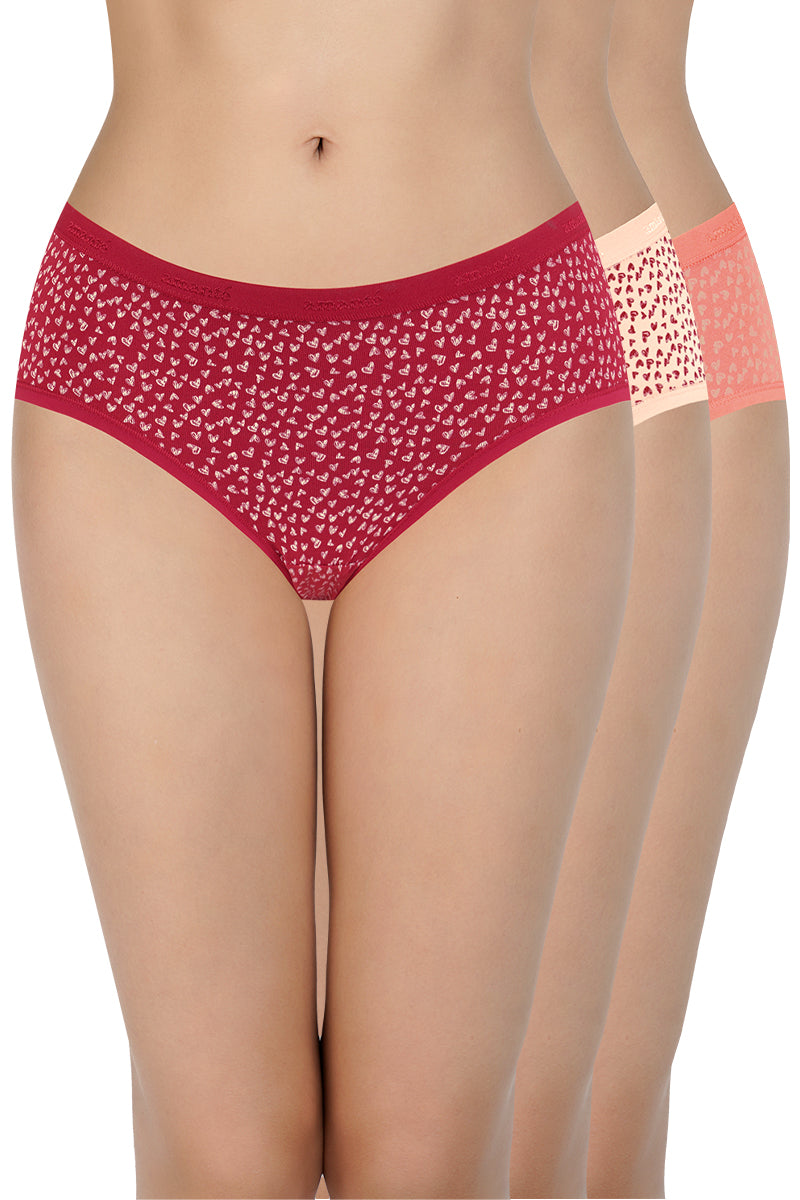 Amante Low Rise Print Hipster Panties (Pack of 3)