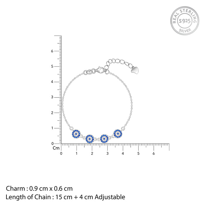 GIVA Jewellery Silver Protective Eye Bracelet - view 4