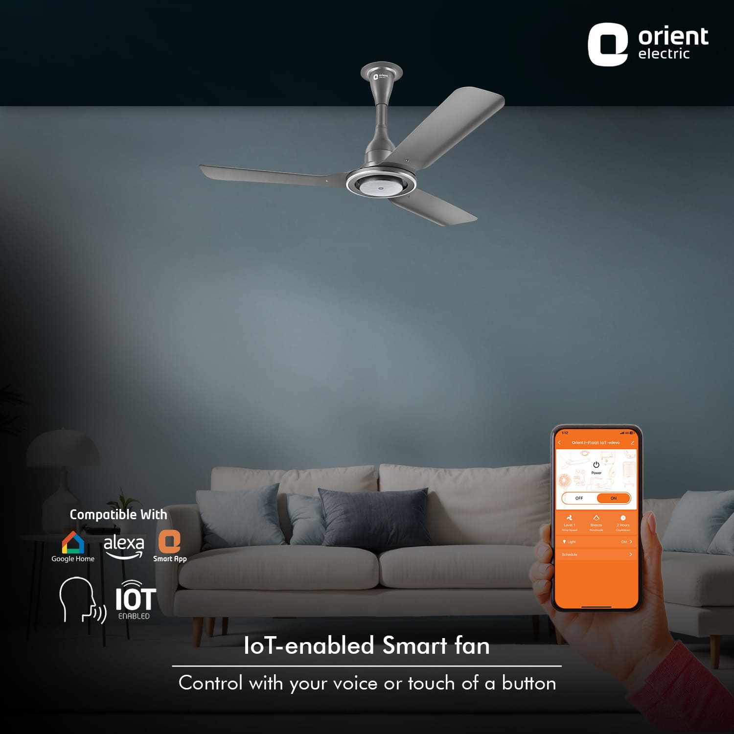 orientelectric I Float IoT 5 Star Rated BLDC Ceiling Fan - view 2