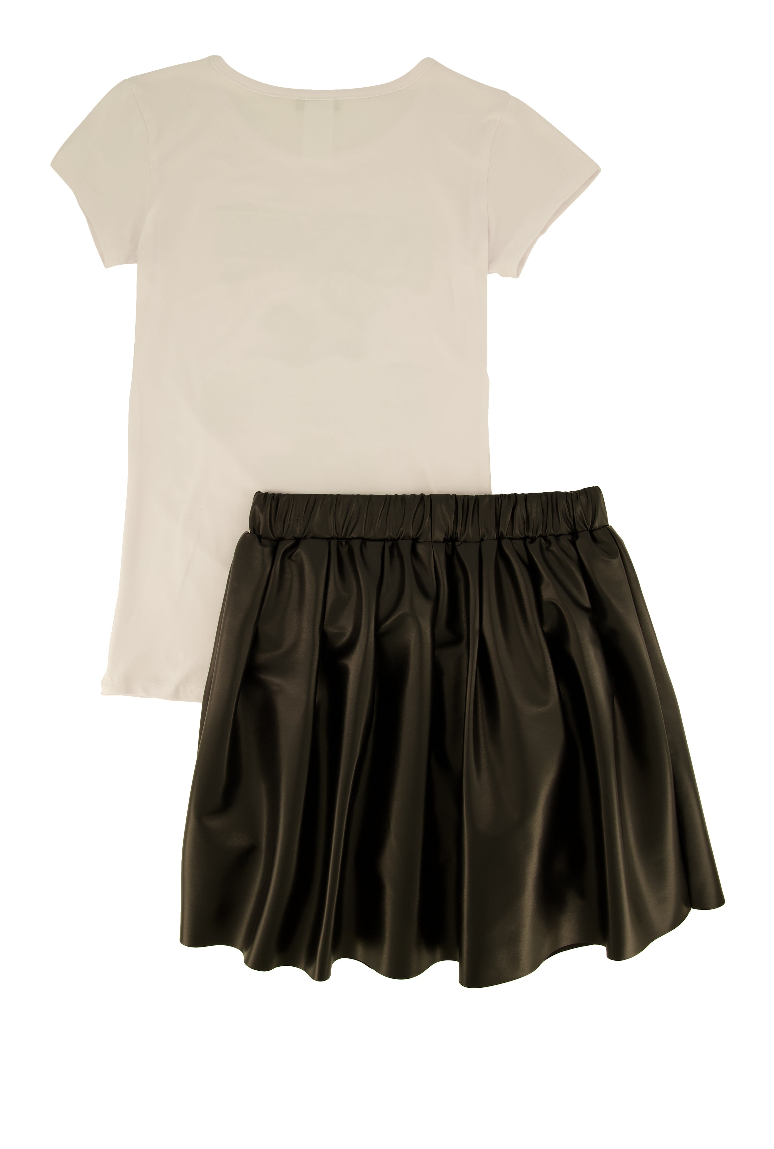 Rainbow Shops Girls Dream Graphic Print Top and Faux Leather Skort - view 2