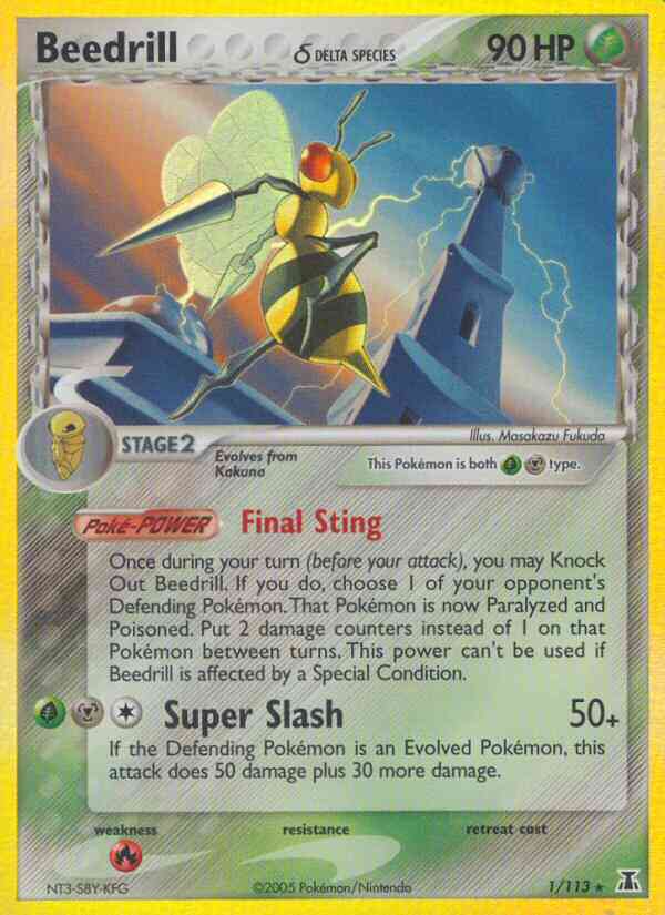 Rare holo ex11-1 – Pokémon Beedrill δ - 1/113 - Rare Holo [ex11-1] [Holo]