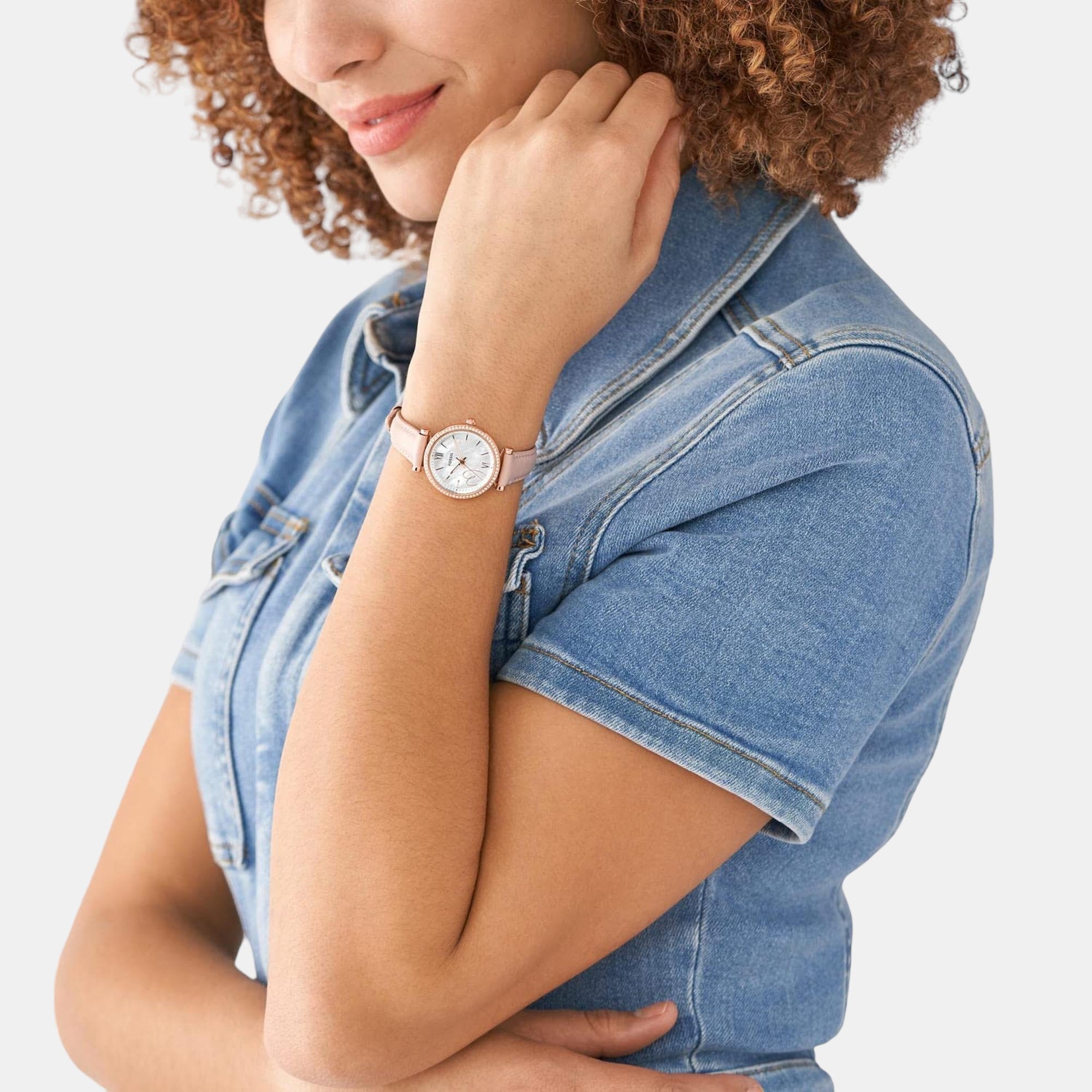 Fossil Carlie Women Quartz White Dial Analog Leather Watch ES5268 - view 4