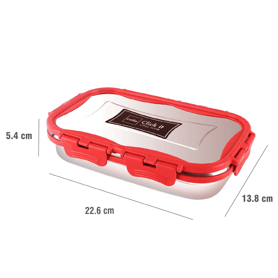 Cello Click It Stainless Steel Lunch Box, Big - view 10