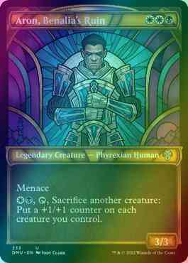 Ruin 333 stained – Magic Aron, Benalia's Ruin [333] [Stained Glass Showcase] [Dominaria United] [Textured Foil]