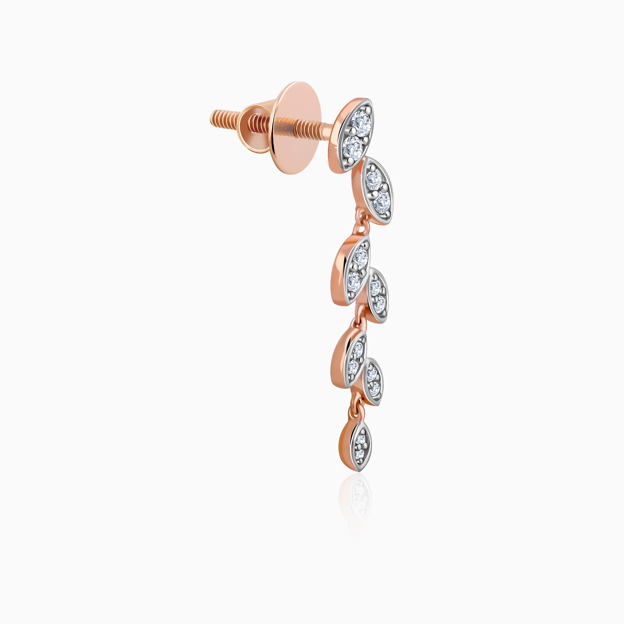 GIVA Jewellery Rose Gold Cascade Diamond Earrings - view 5