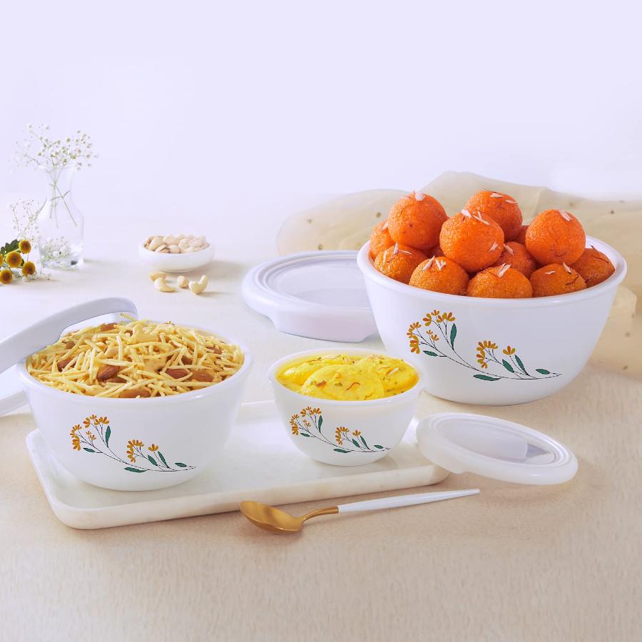 Cello Royale Series Mixing bowls with Premium lid Gift Set, 3 Pieces