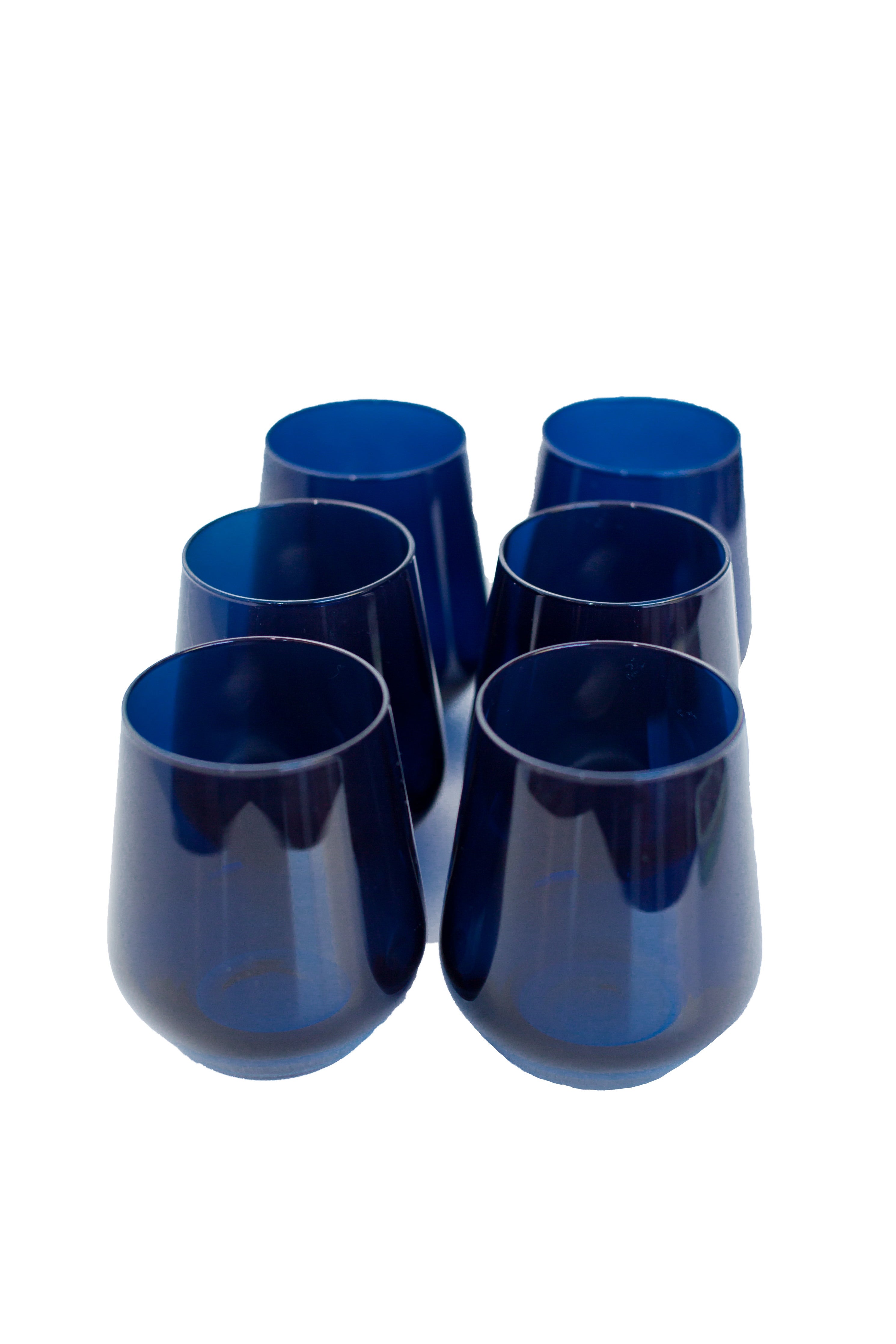Estelle Colored Glass Estelle Colored Wine Stemless - Set of 6 {Midnight Blue} - view 3