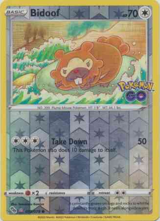 Pokémon Bidoof - Ditto Unpeeled Sticker - 059/078 - Common [pgo-059] [Reverse Holo]