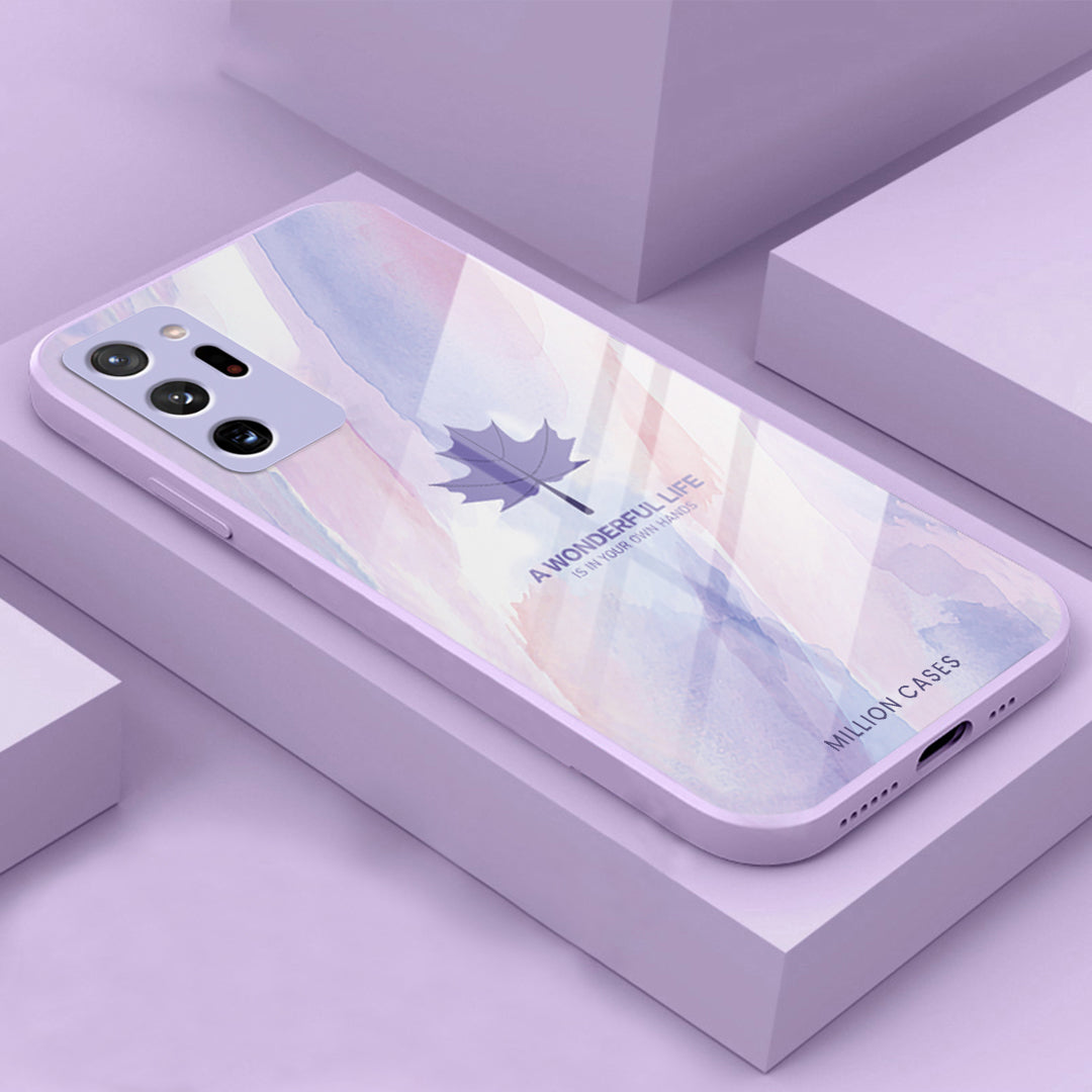 Million Cases Galaxy Note 20 Ultra Watercolor Mapple Leaf Glass Case