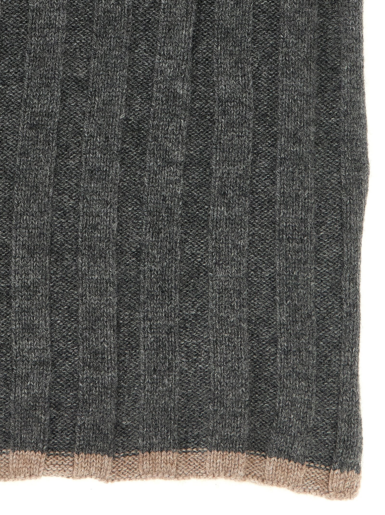 Brunello Cucinelli Ribbed Cashmere Knit Scarf - view 2
