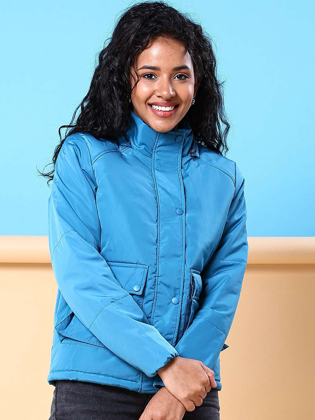 Freehand By The Indian Garage Co Women Winter Crop Jacket - view 2