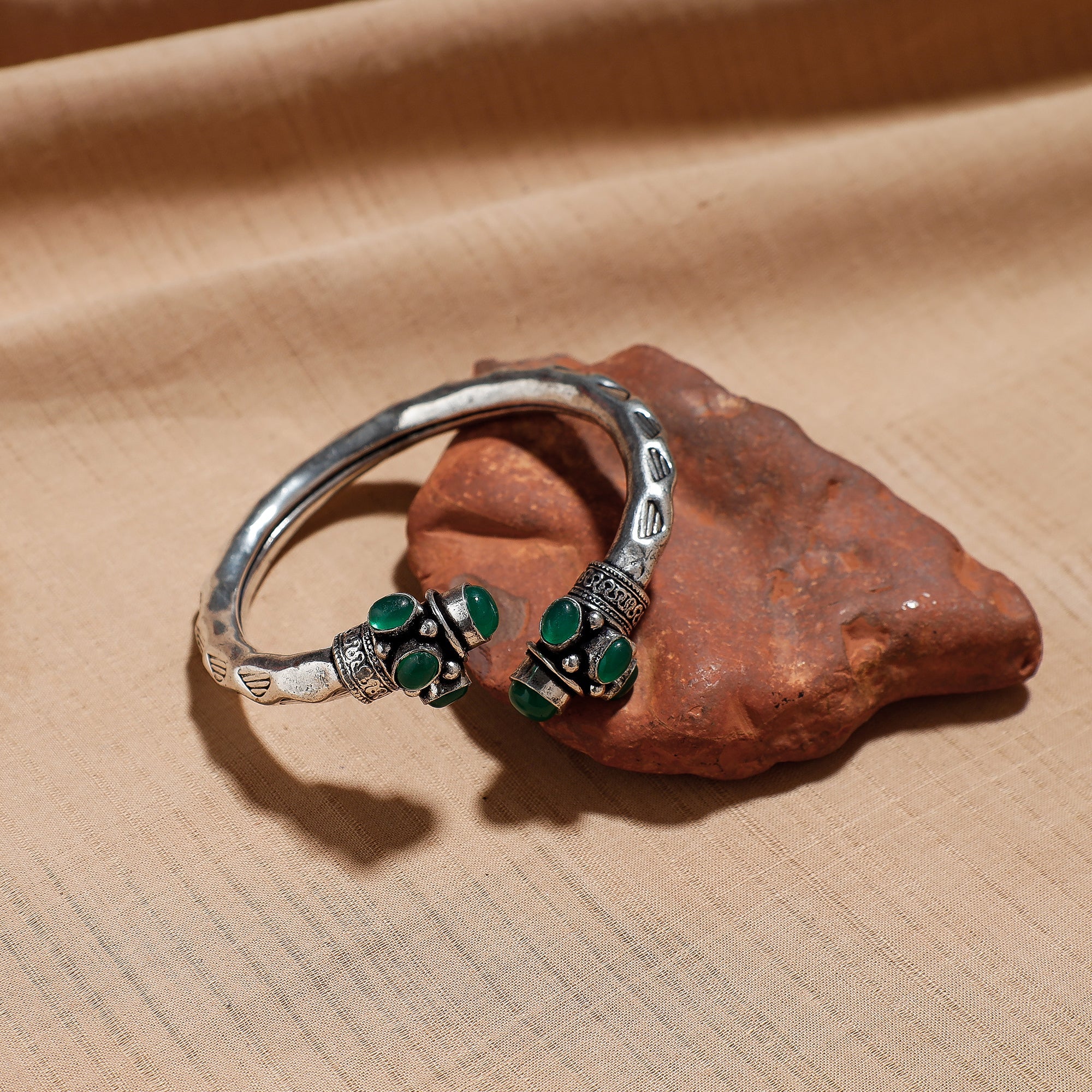 Silver kada bracelet – WHITE RIVER STORIES Antique Finish Oxidised German Silver Kada / Bracelet