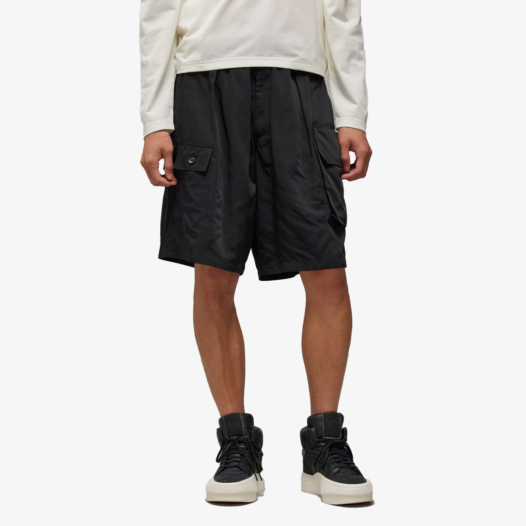 Y-3 | Nylon Twill Shorts { Black