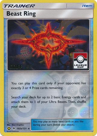 Promo league staff – Pokémon Beast Ring - 102a/131 - Promo [League] [Staff] [SM6MSP-102a] [Reverse Holo]