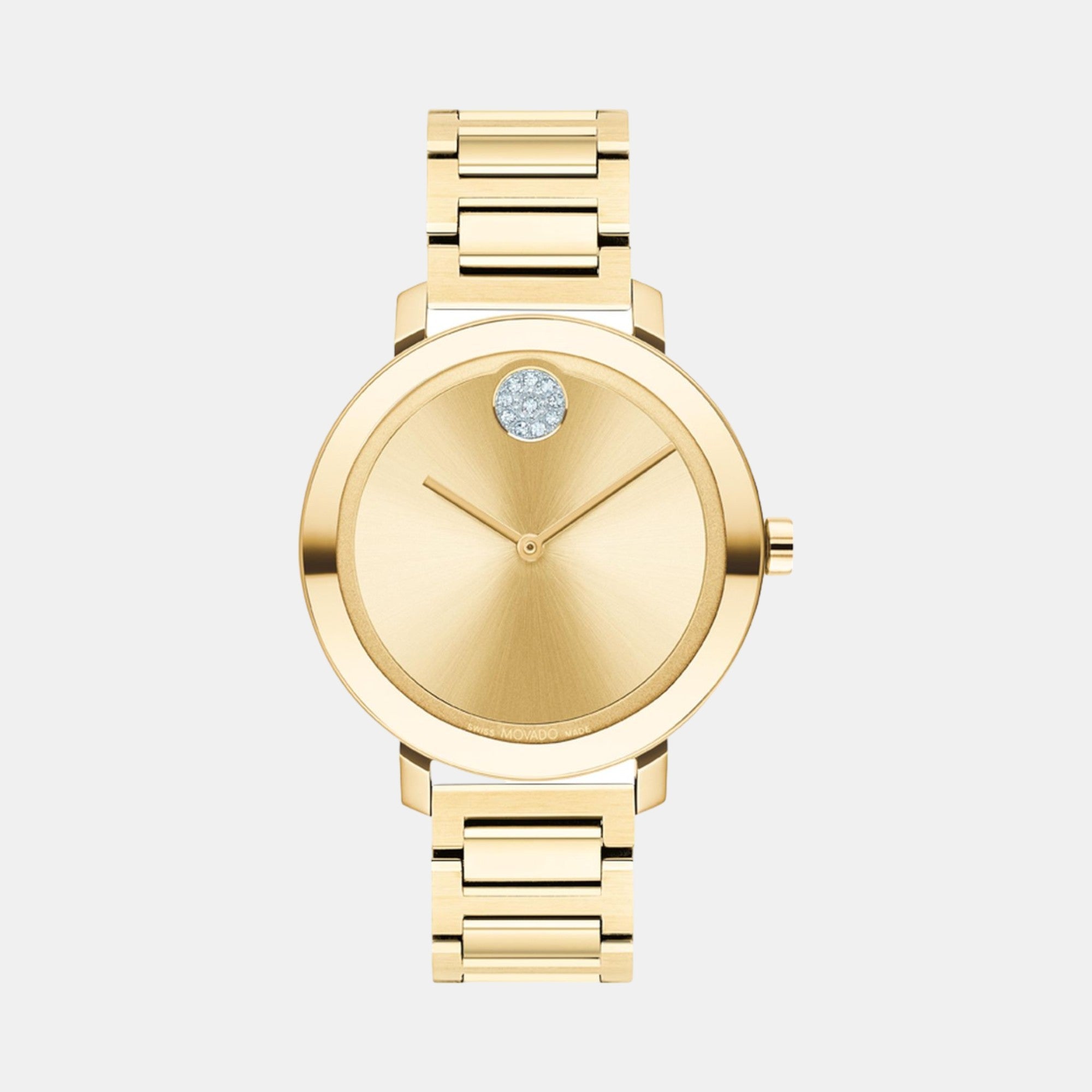Movado Bold Women Quartz Gold Dial Analog Stainless Steel Watch 3600823