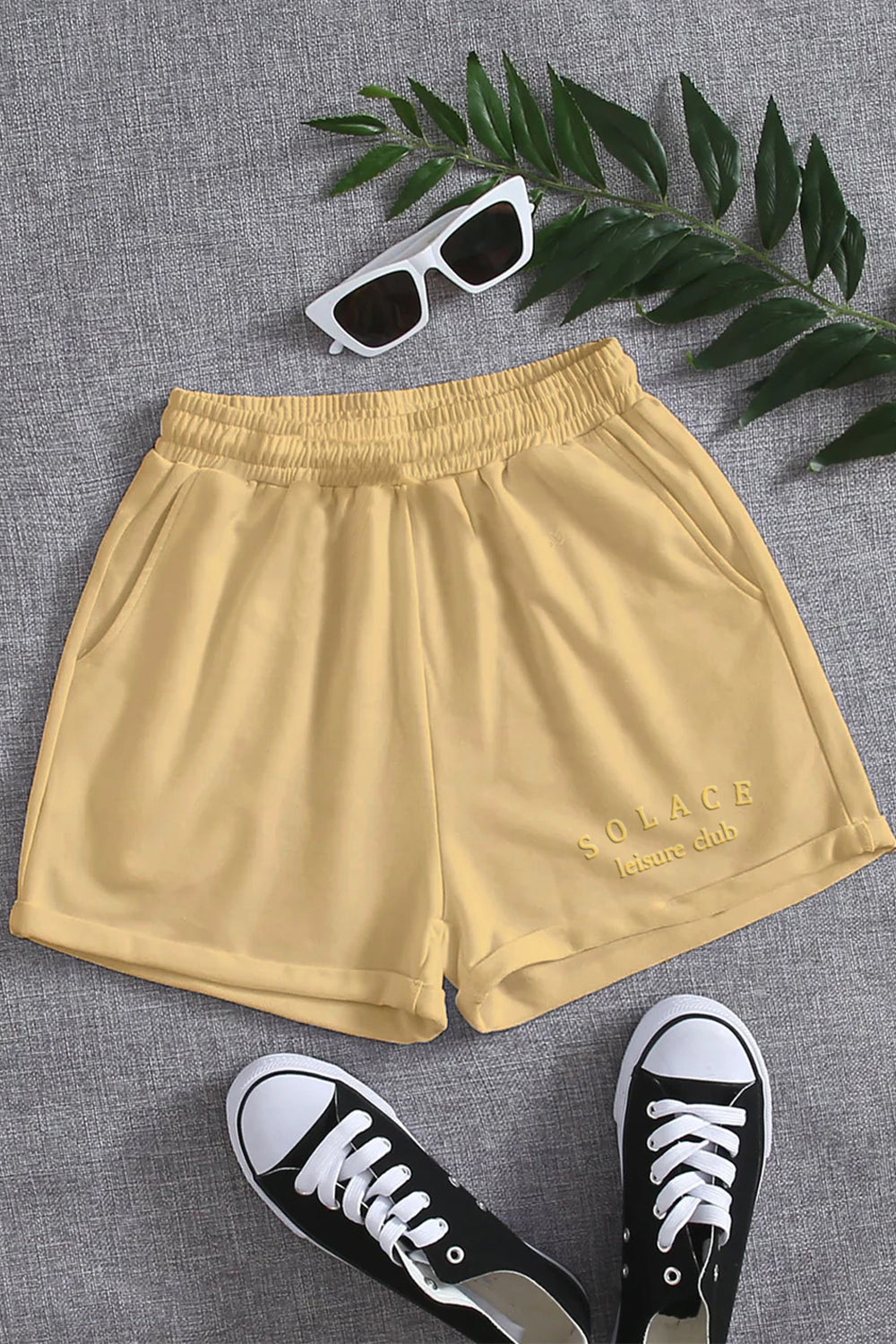 Nobero Solace Typography Women Shorts – Parchment
