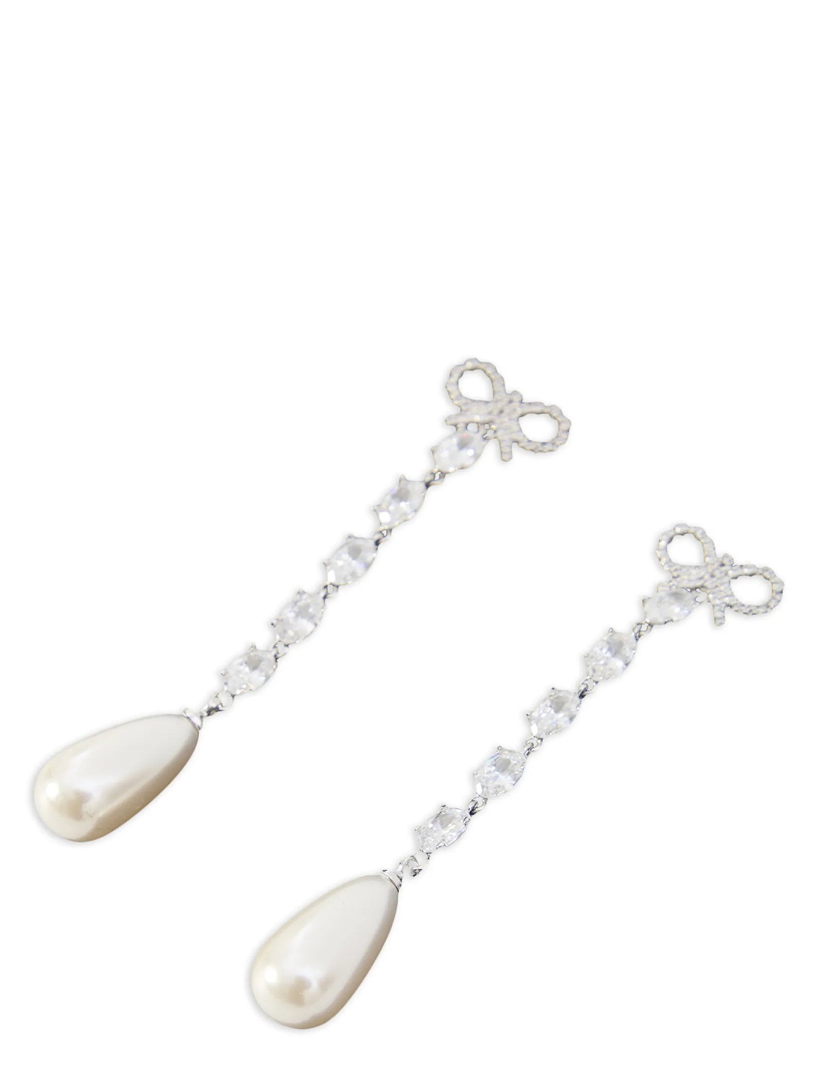 Self-Portrait Bow Pearl Droplet Earrings – 100% copper