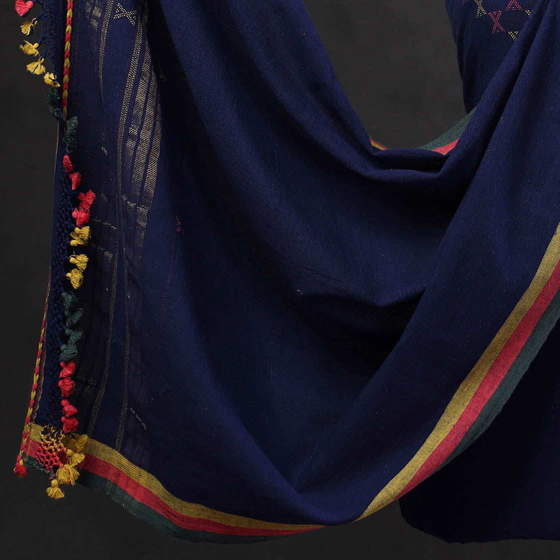 KACHCHH JI CHHAAP 3pc Kutch Handloom Organic Kala Cotton Suit Material Set 14 - view 4