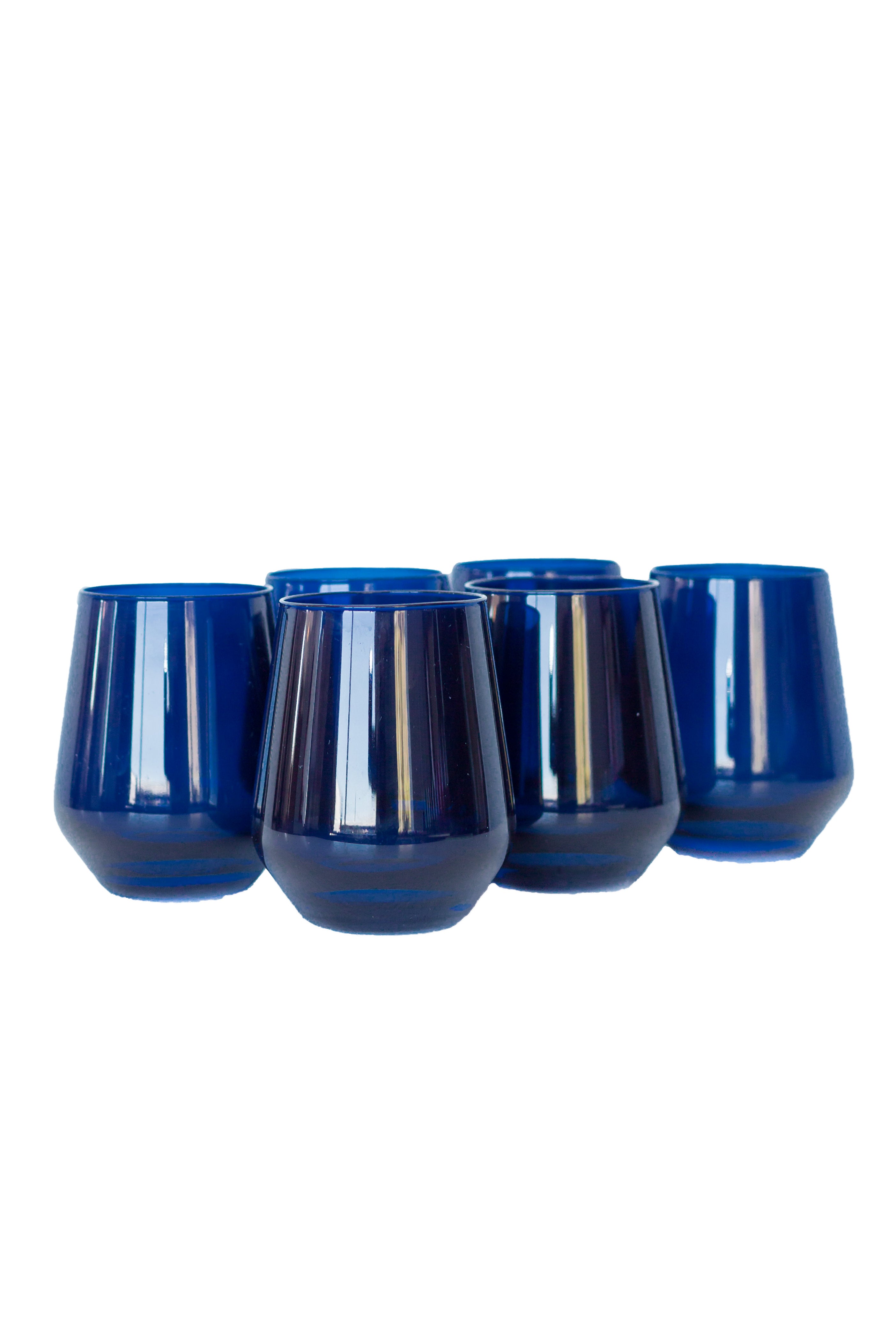 Estelle Colored Glass Estelle Colored Wine Stemless - Set of 6 {Midnight Blue} - view 2
