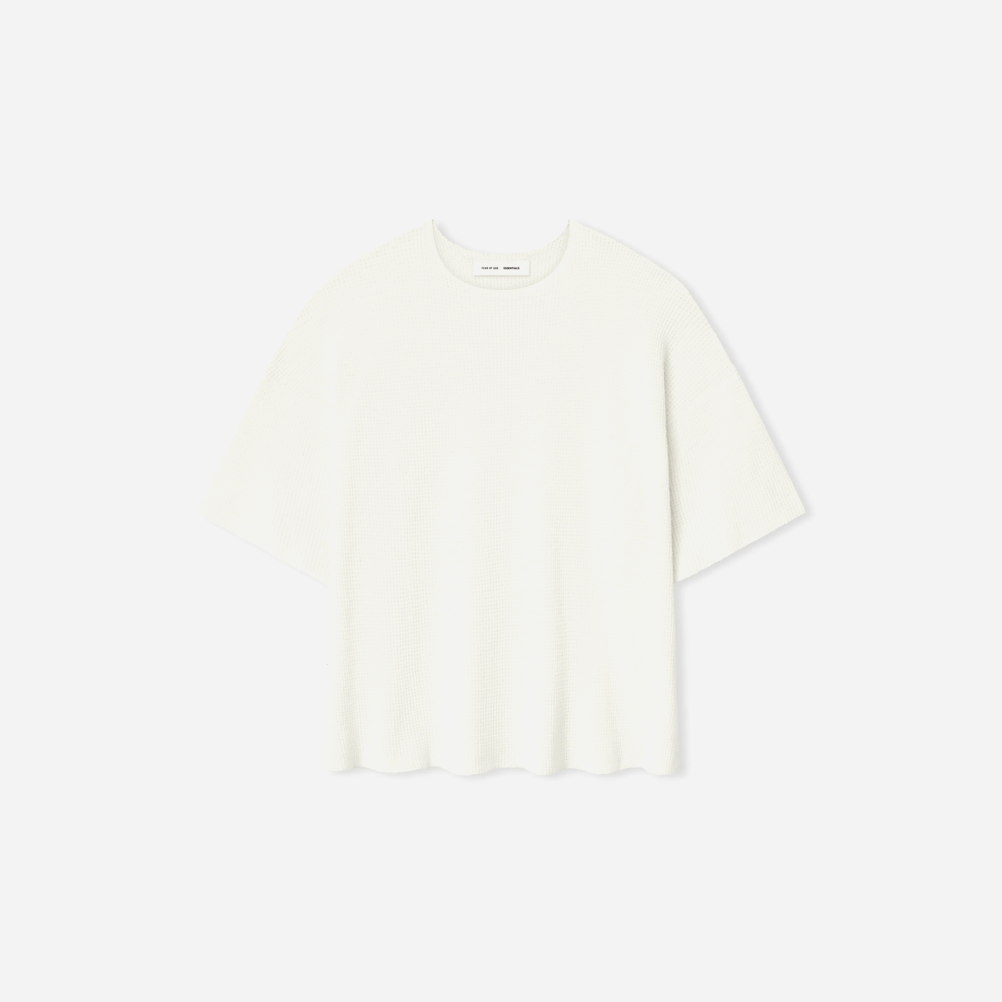 Fear Of God Essentials SS25 Waffle Short Sleeve Sweater- Cloud-White
