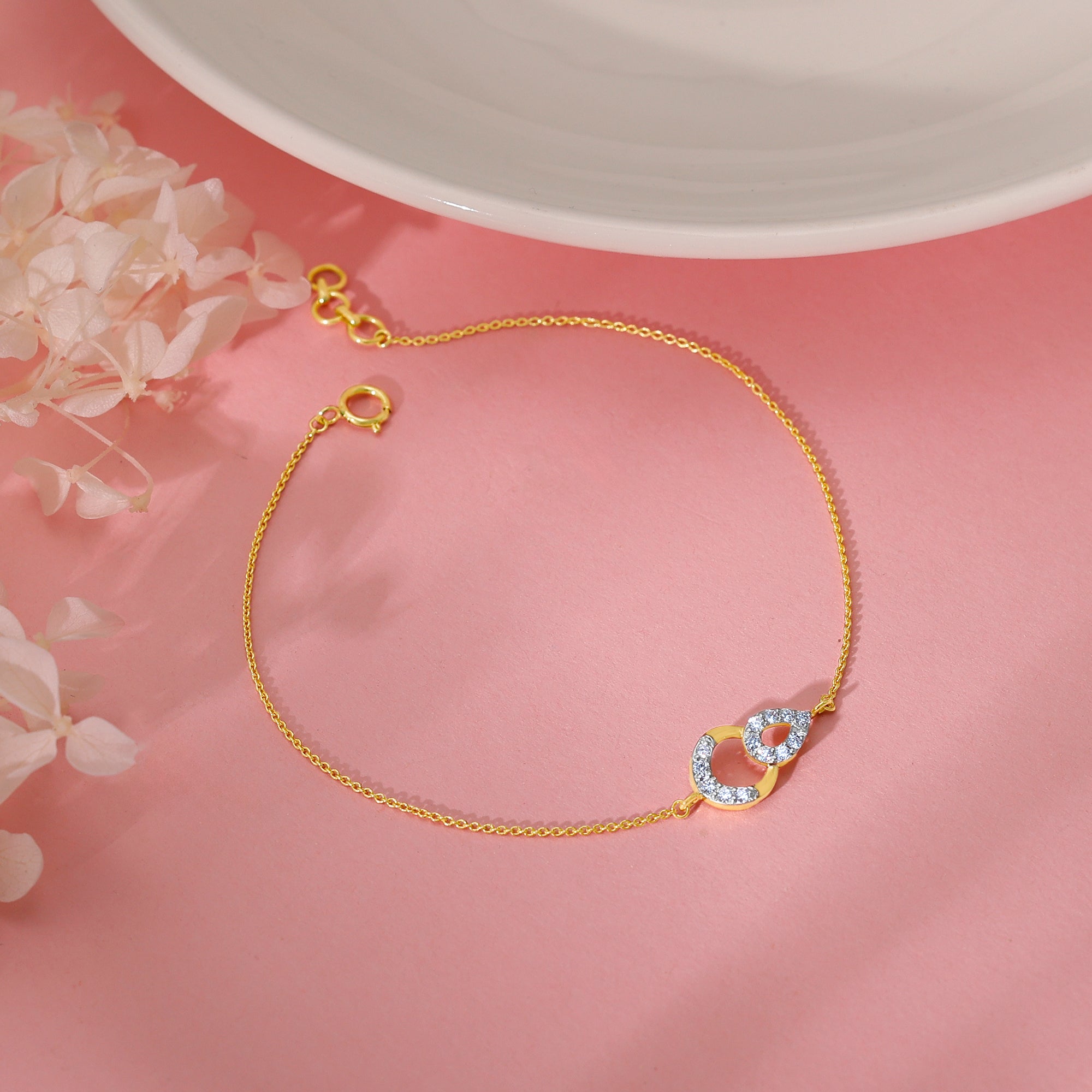 GIVA Jewellery Gold Ember Diamond Bracelet - view 2