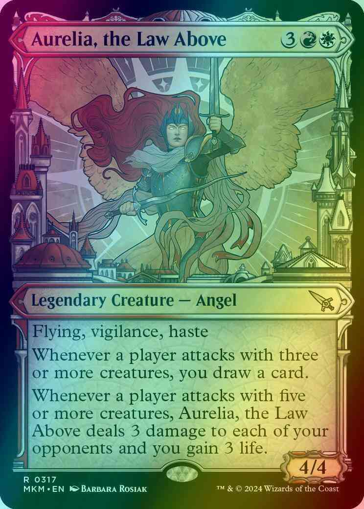 Aurelia the law – Magic Aurelia, the Law Above [317] [Ravnica City Showcase] [Murders at Karlov Manor] [Foil]