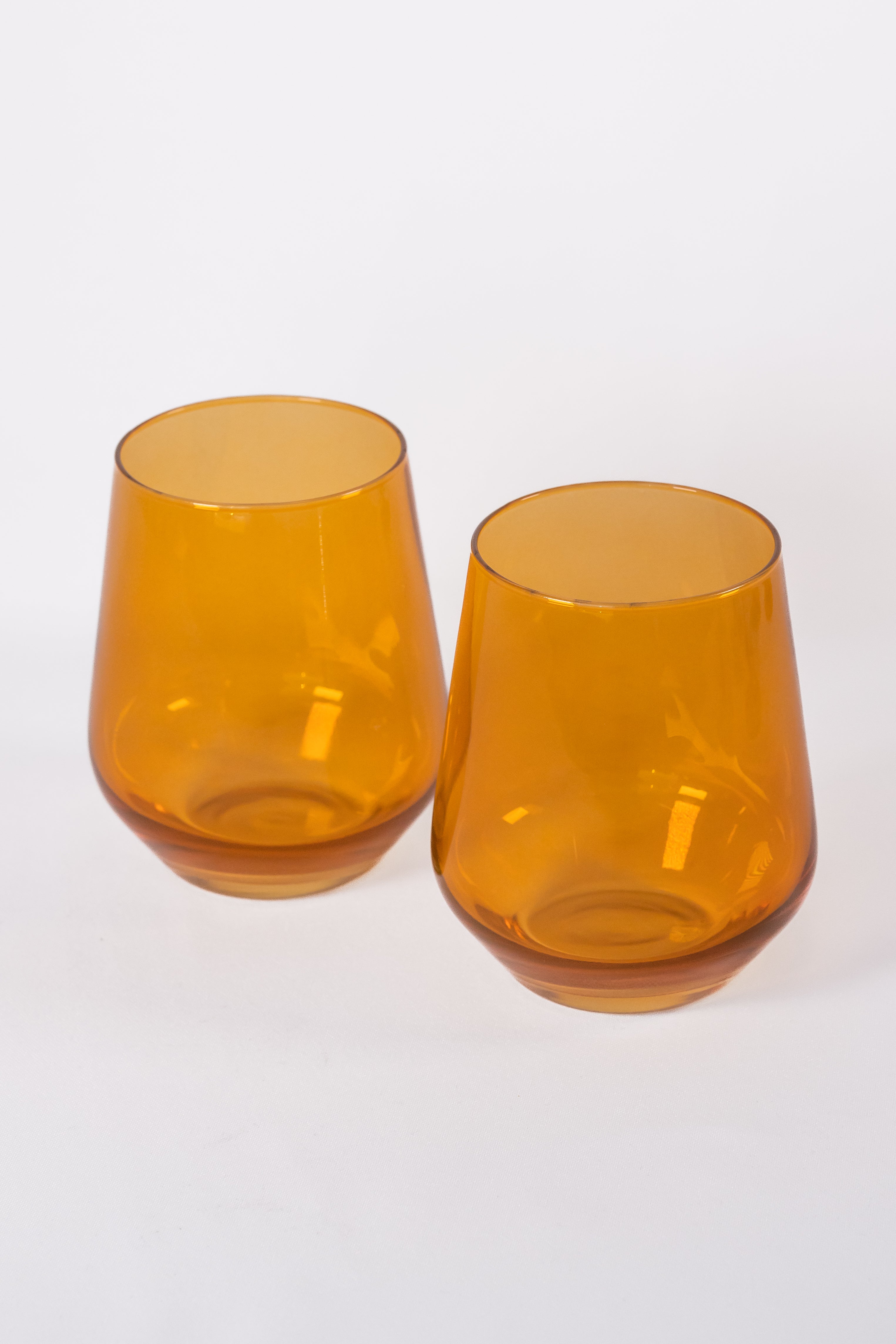 Estelle Colored Glass Estelle Colored Wine Stemless - Set of 2 {Butterscotch}