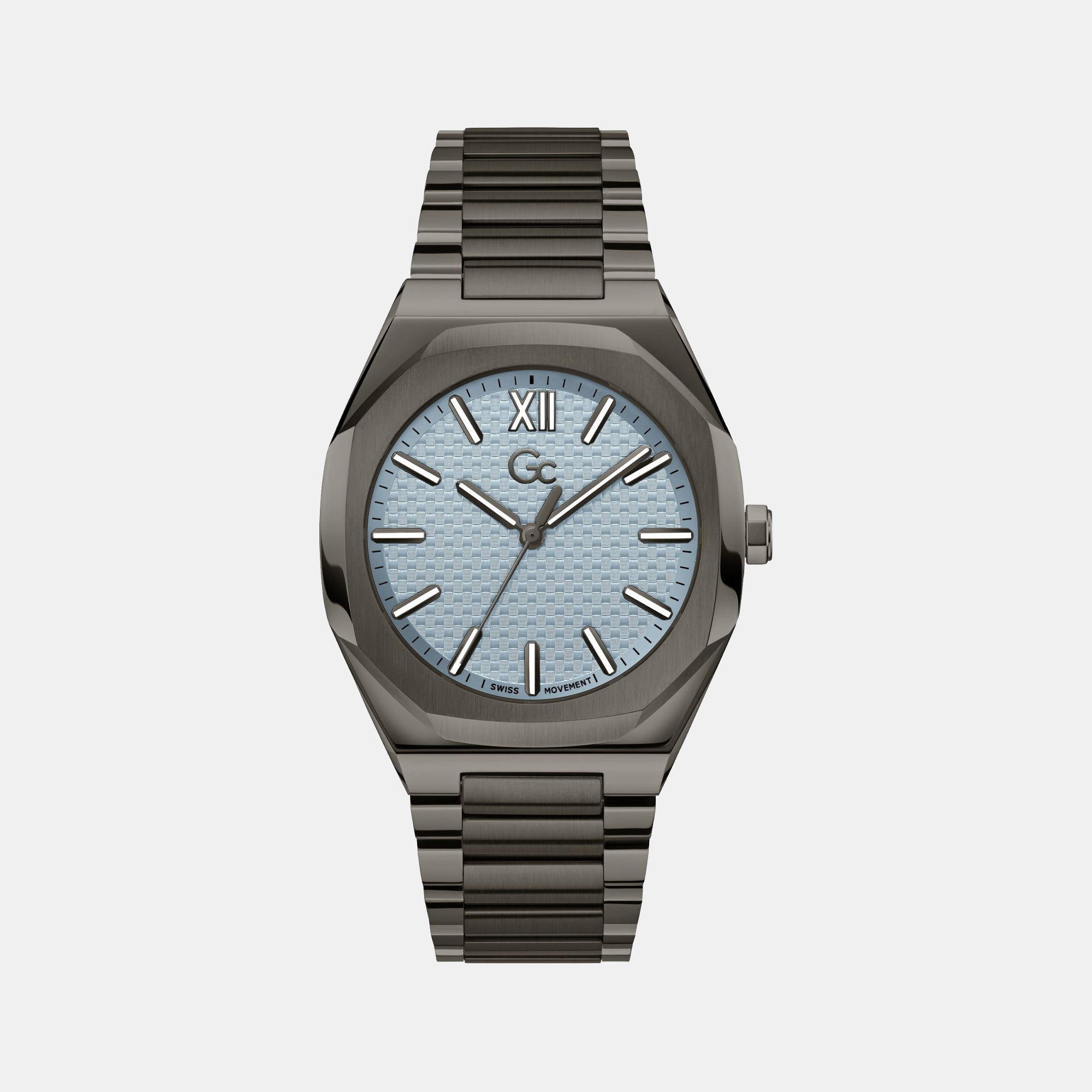 GC Coussin Sleek Men Quartz Blue Dial Analog Stainless Steel Watch Z26003G7MF
