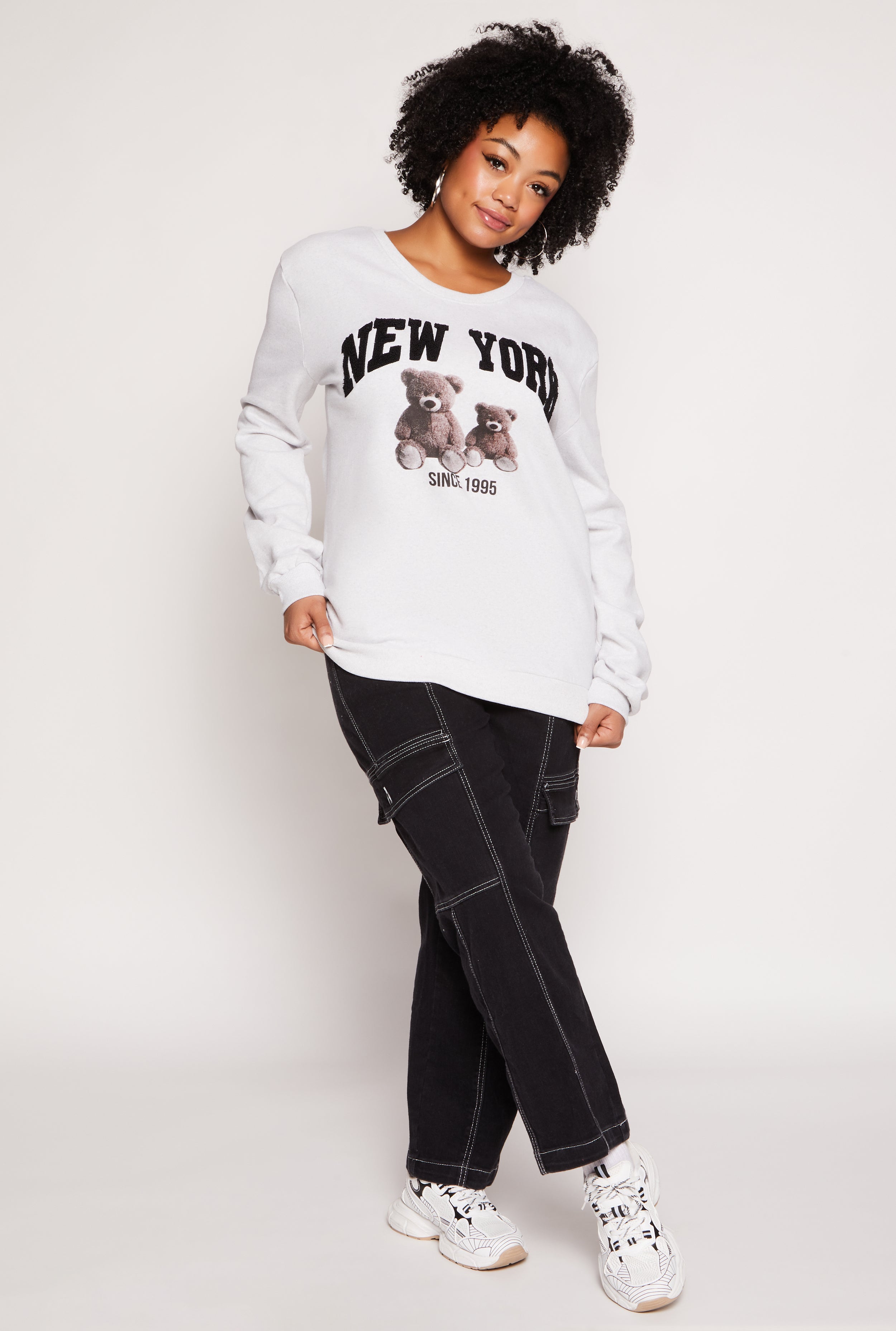 Rainbow Shops Plus Size New York Bear Sweatshirt - view 2