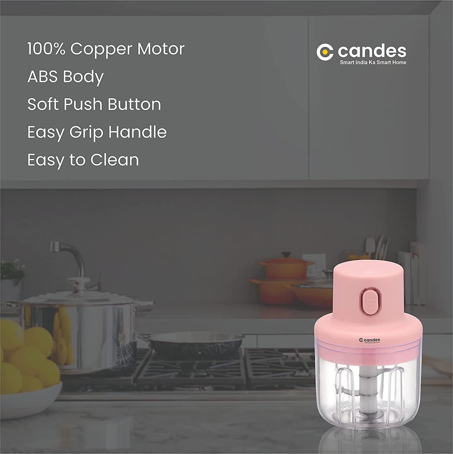 Candes Photon Electric Mini Chopper with USB | Portable Small Food Processor for Garlic/Chili/Ginger/Onion - view 2
