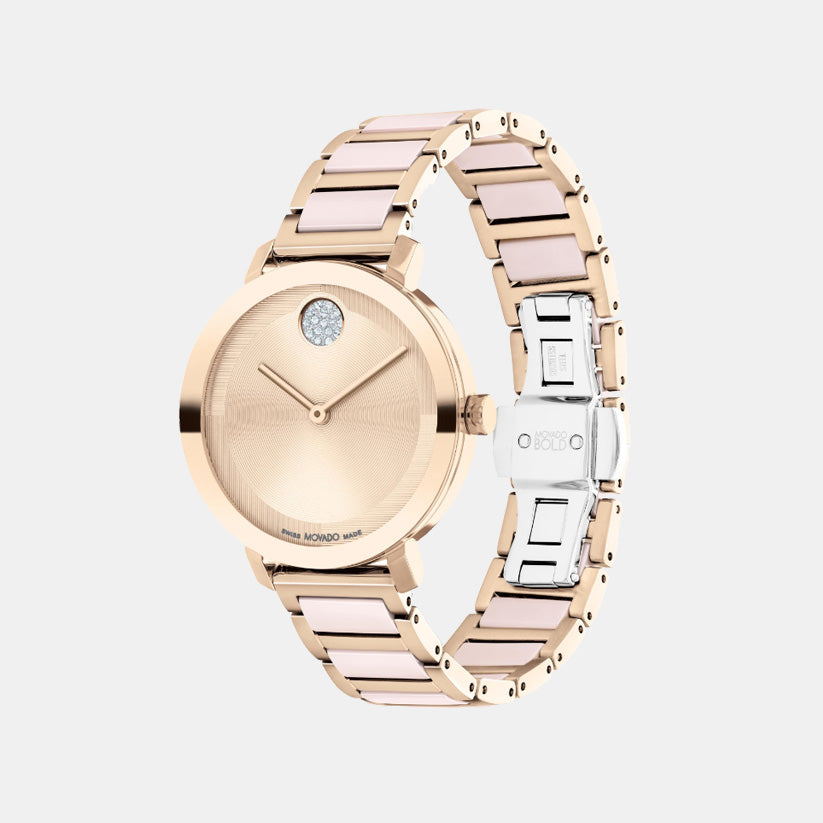 Movado Bold Women Quartz Rose Gold Dial Analog Stainless Steel Watch 3601237 - view 2