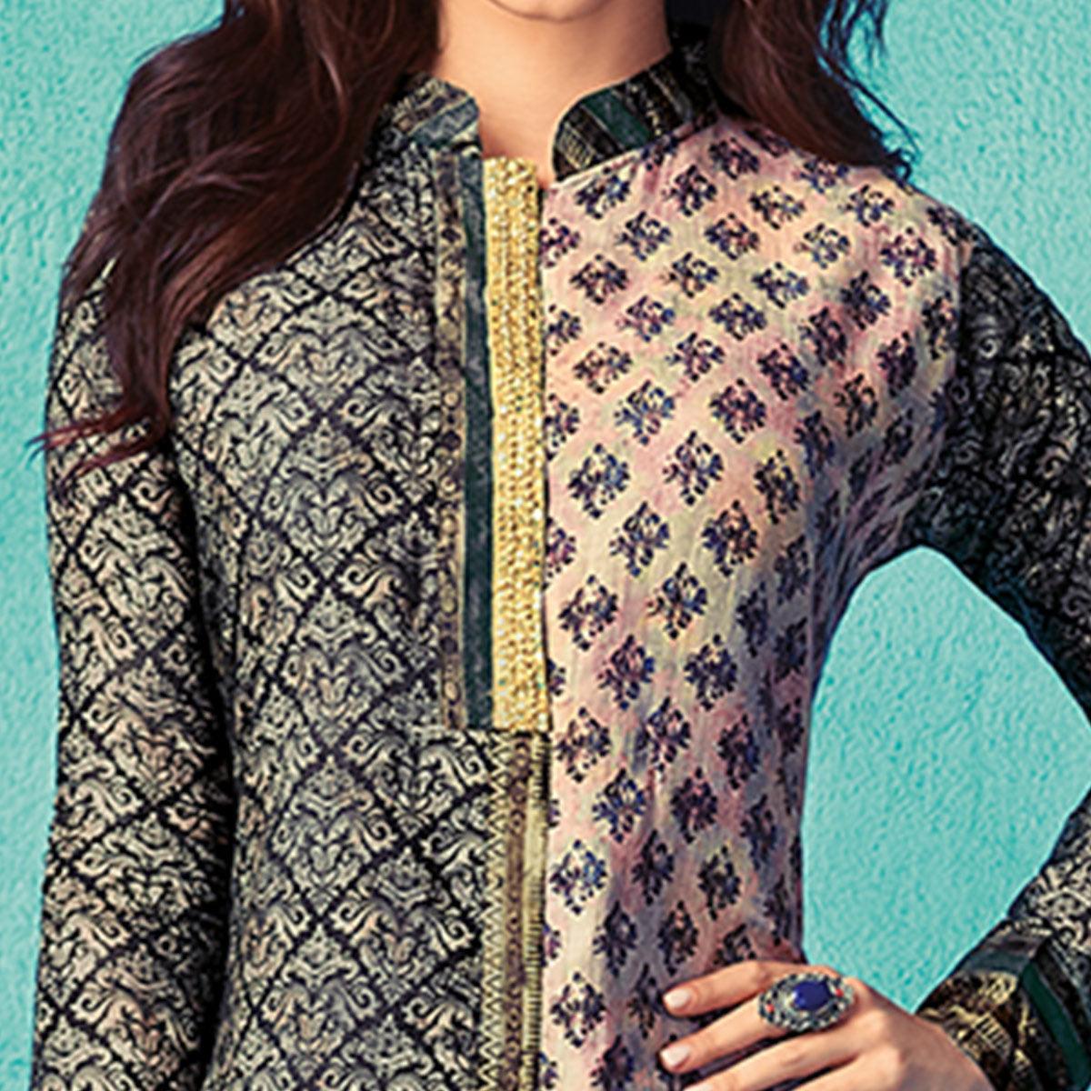 Peachmode Seller Hypnotic Black-Multi Colored Partywear Printed Cotton Kurti - view 4