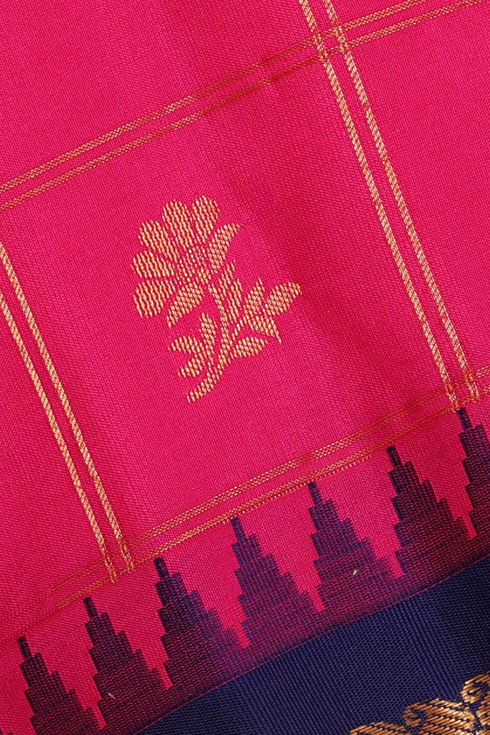 Kalanjali Gadwal Silk Rani Pink Saree – Women's - view 2