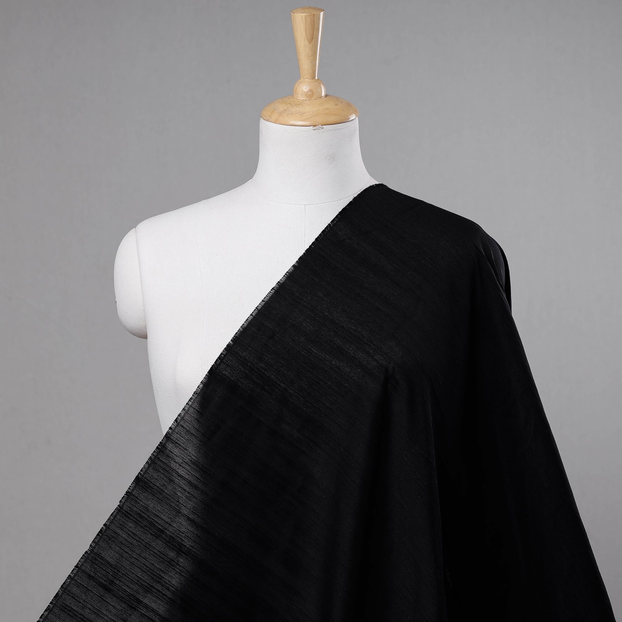 ITOKRI CRAFTS INITIATIVE Black - Plain Slub Silk Fabric 13