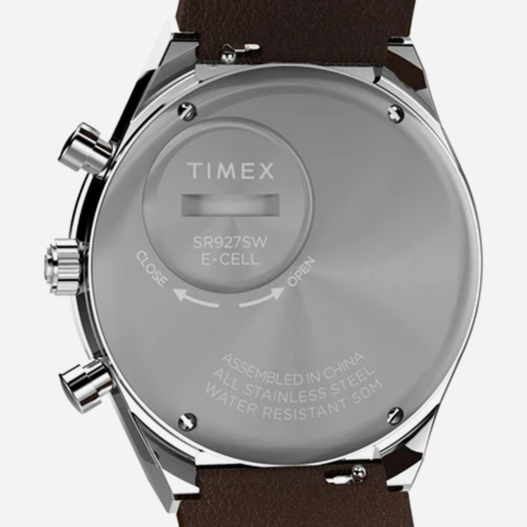 Q Timex 40mm Leather Strap Brown / Rose Gold Watch - view 2