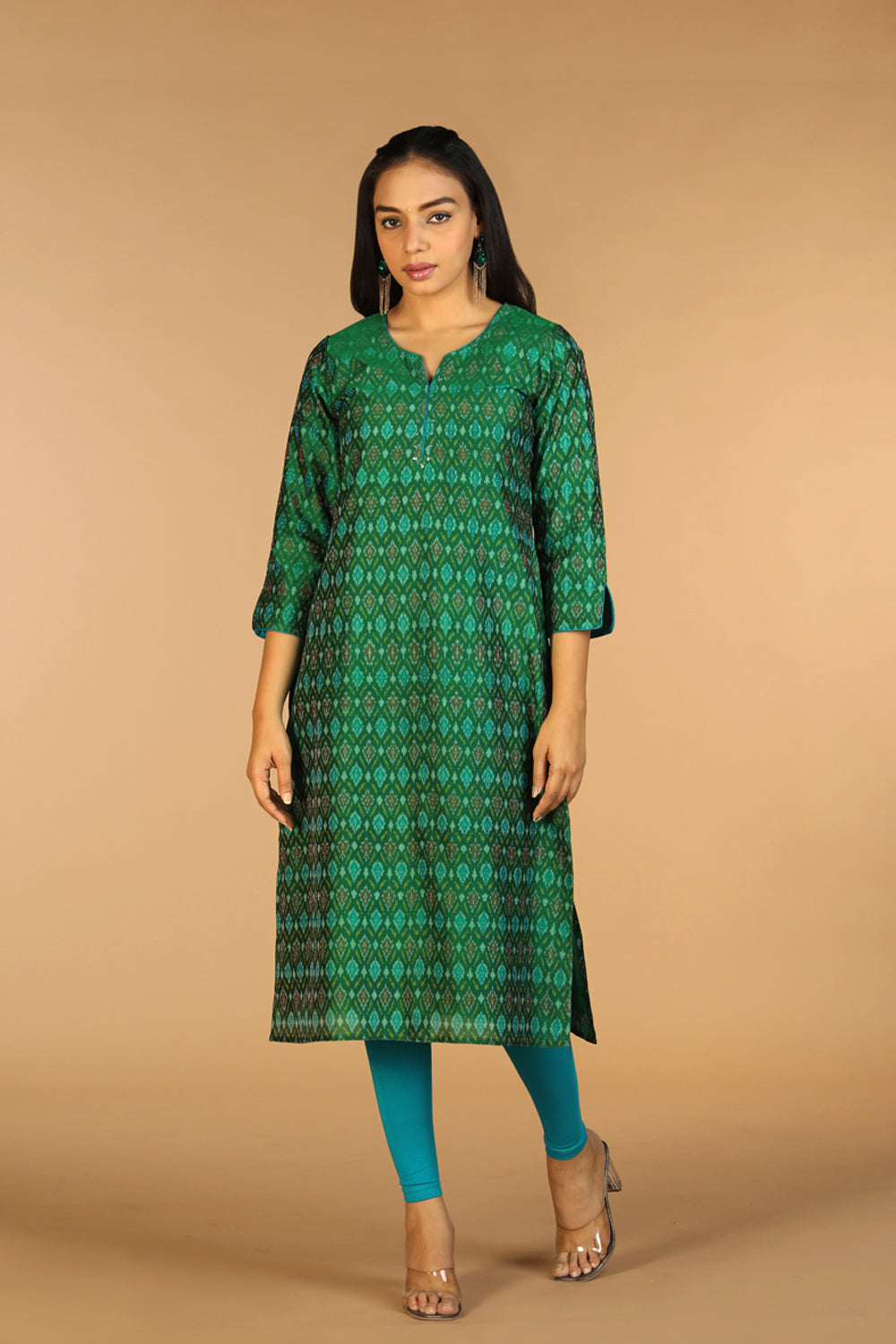 Kalanjali Ethnics Handwoven Pochampally silk Ikat kurta