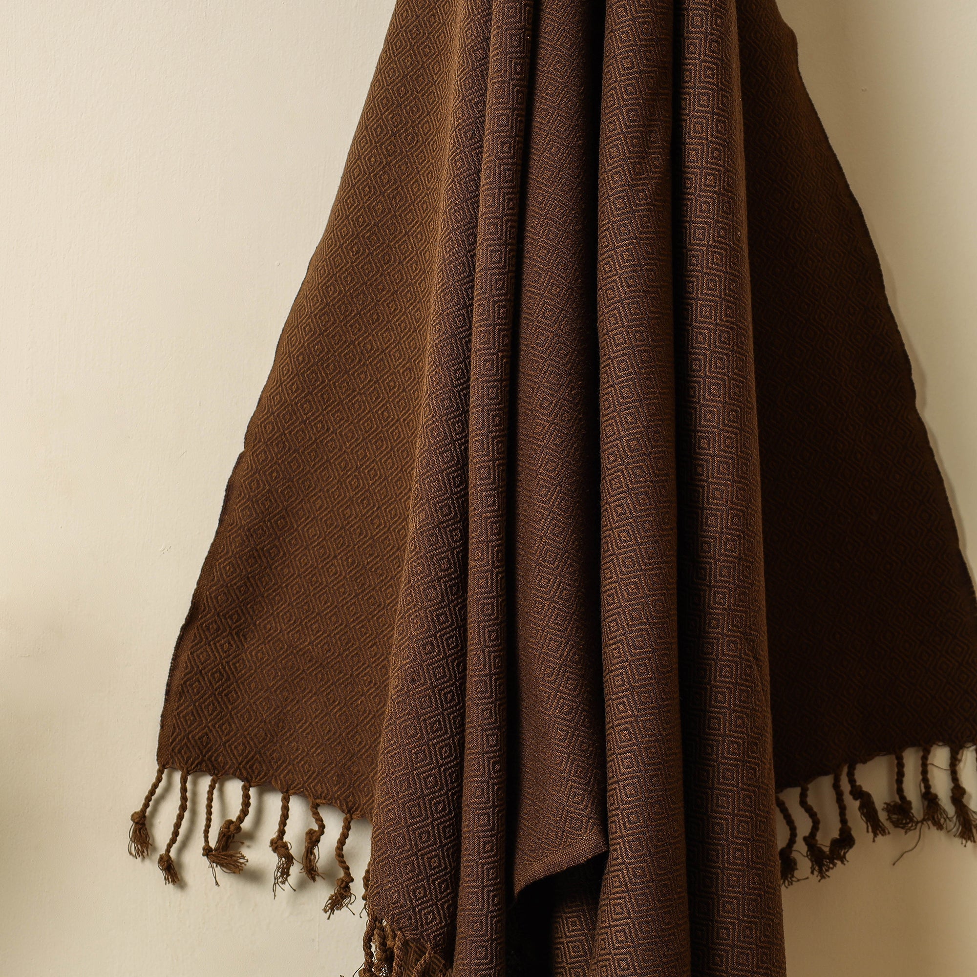 HANDLOOM VIRASAT Brown - Handloom Cotton Towel with Tassels from Bijnor by Nizam - view 3