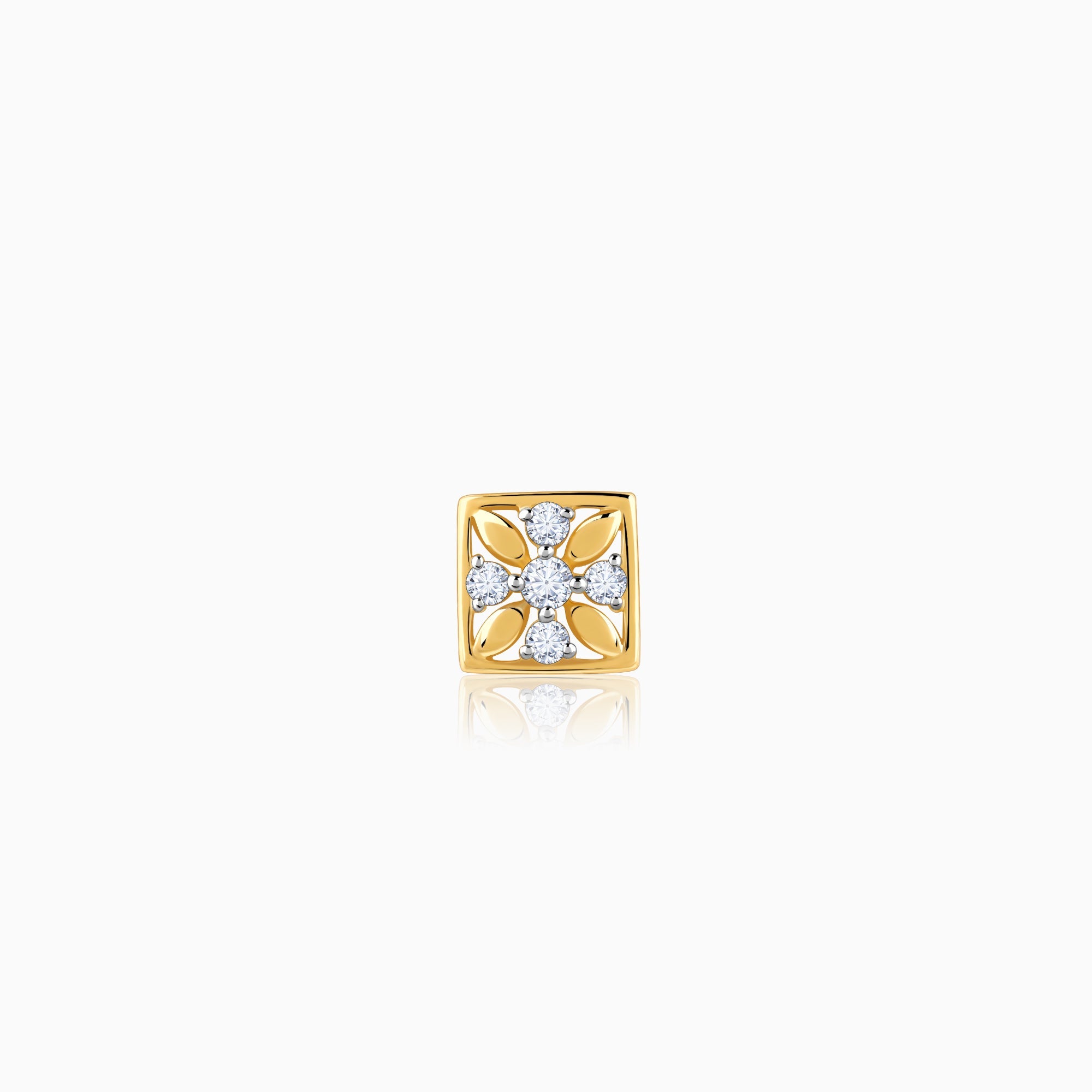 GIVA Jewellery Gold Gorgeous Square Diamond Nose Pin