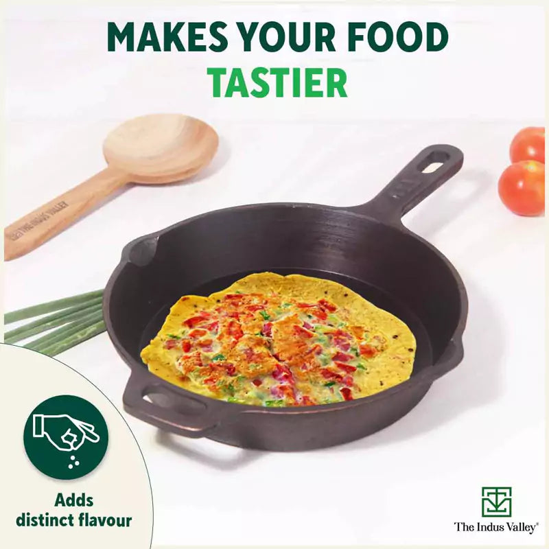 The Indus Valley Super Smooth Cast Iron Set: Free ₹400 Tadka Pan+ Frypan+ Kadai+ Tawa, Kitchen set for Home, Nonstick, 100% Pure,Toxin-free - view 9