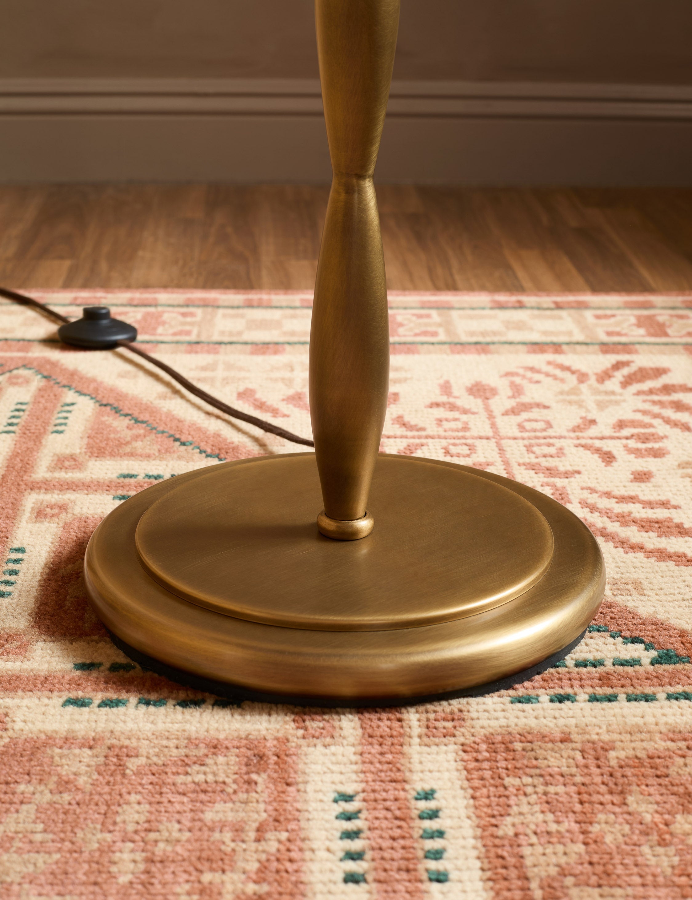 Lulu and Georgia Badgley Floor Lamp – Red Stripe and Antique Brass - view 5